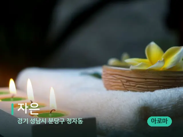 경기 성남시 분당구 정자동 자은 — 아로마 오일을 쓰는 관리 장면